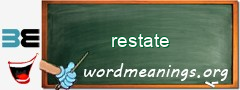 WordMeaning blackboard for restate